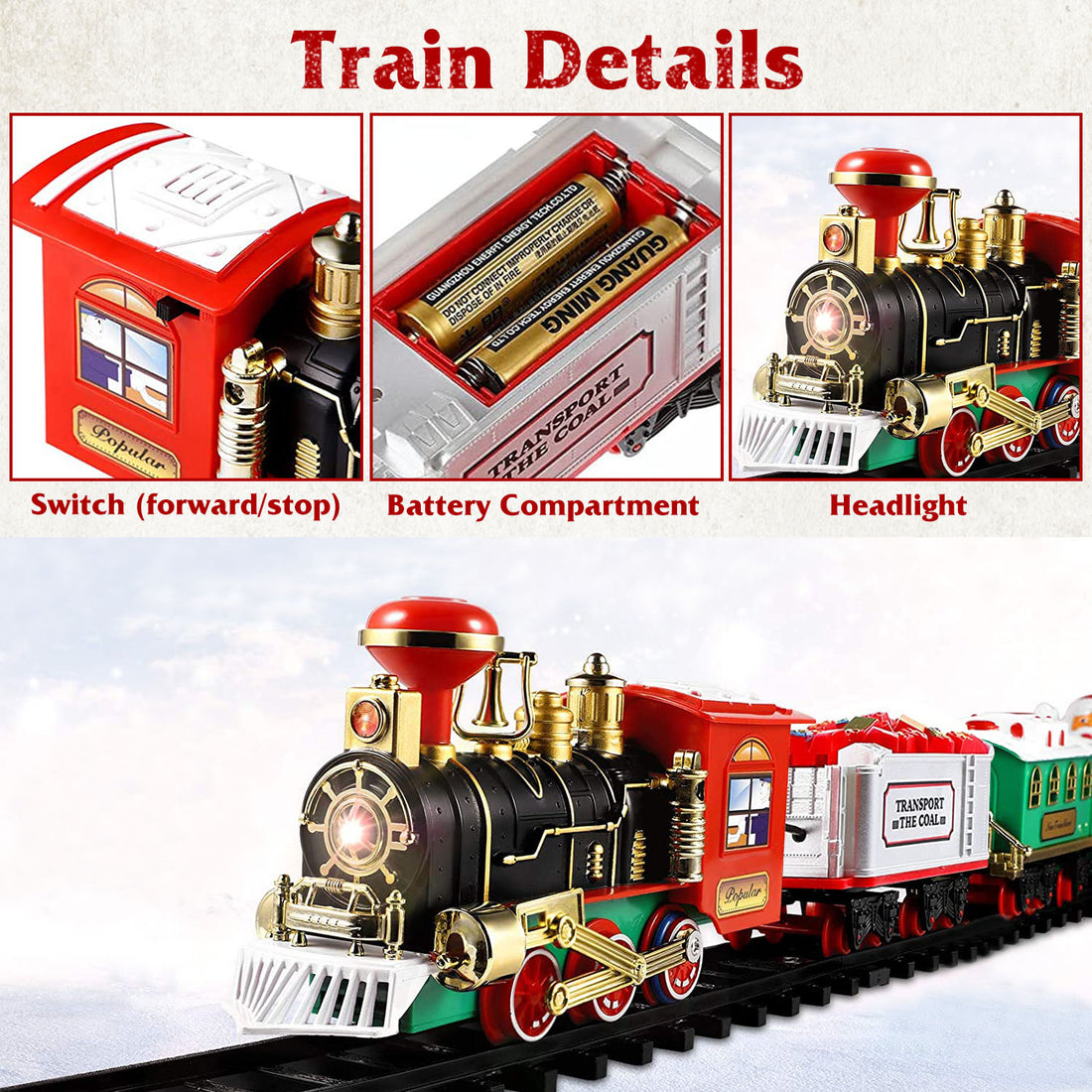Electric Train Set Kid Toy Xmas Steam Train Kit Tree Surround Track Battery Operated With Sound Light Santa Claus Christmas Gift