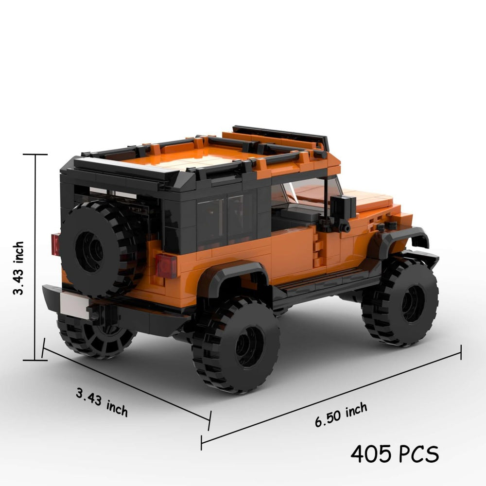 405PCS DIY Orange SUV Car Toy Building Set,Off-Road Car Building Bricks  Building Blocks,DIY Vehicles For Kids And Adults